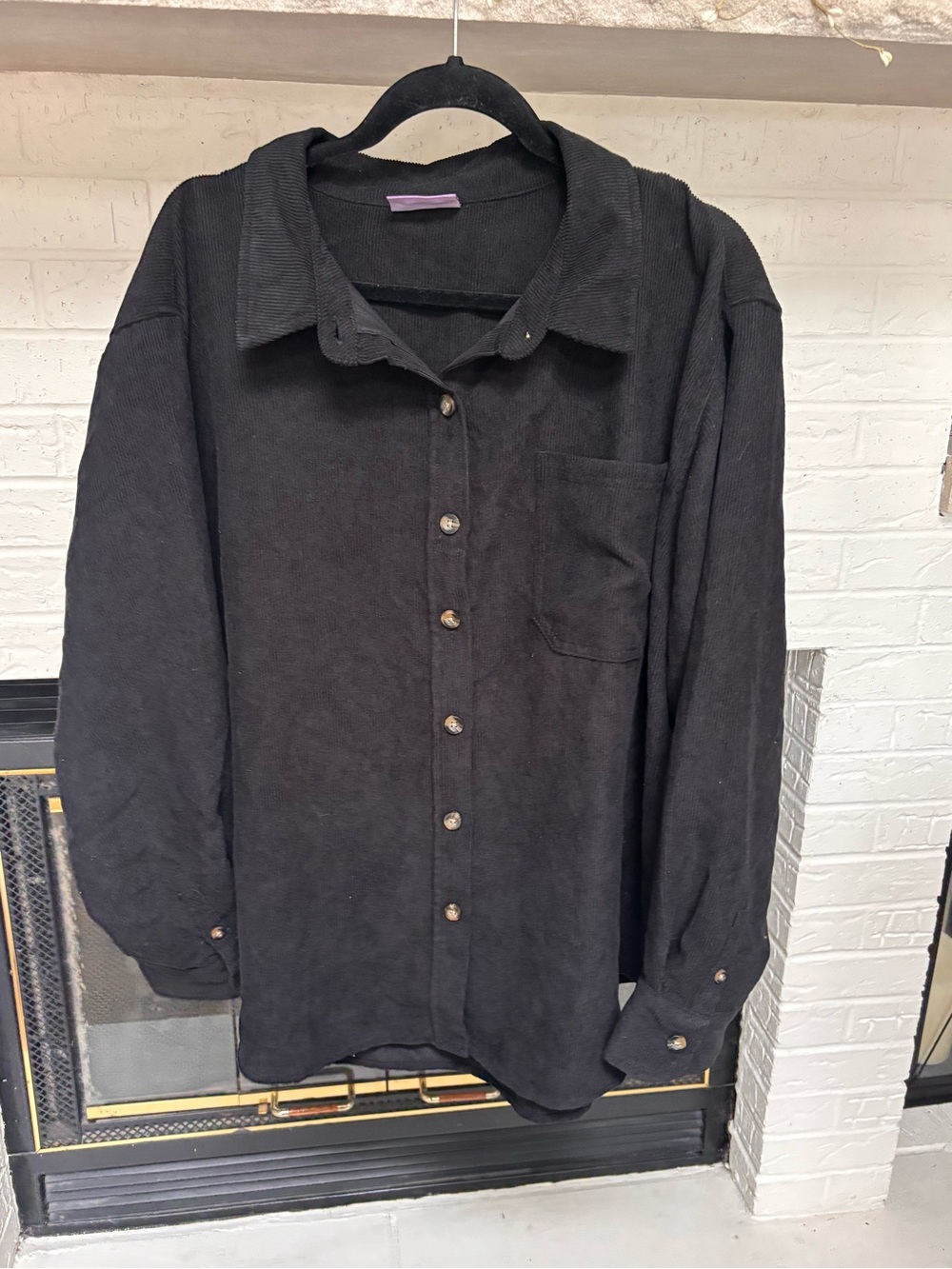 Classic Black Utility Jacket with Button Front